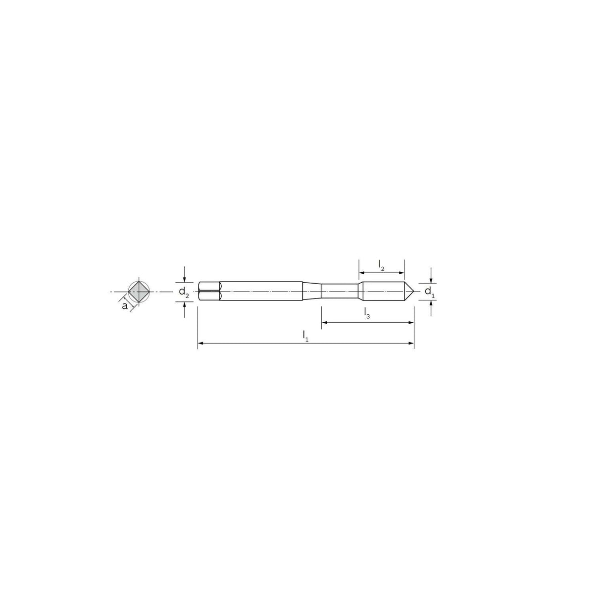 Maschio a macchina VR rastremato specifico per acciaio INOX DIN 371 - ILIX