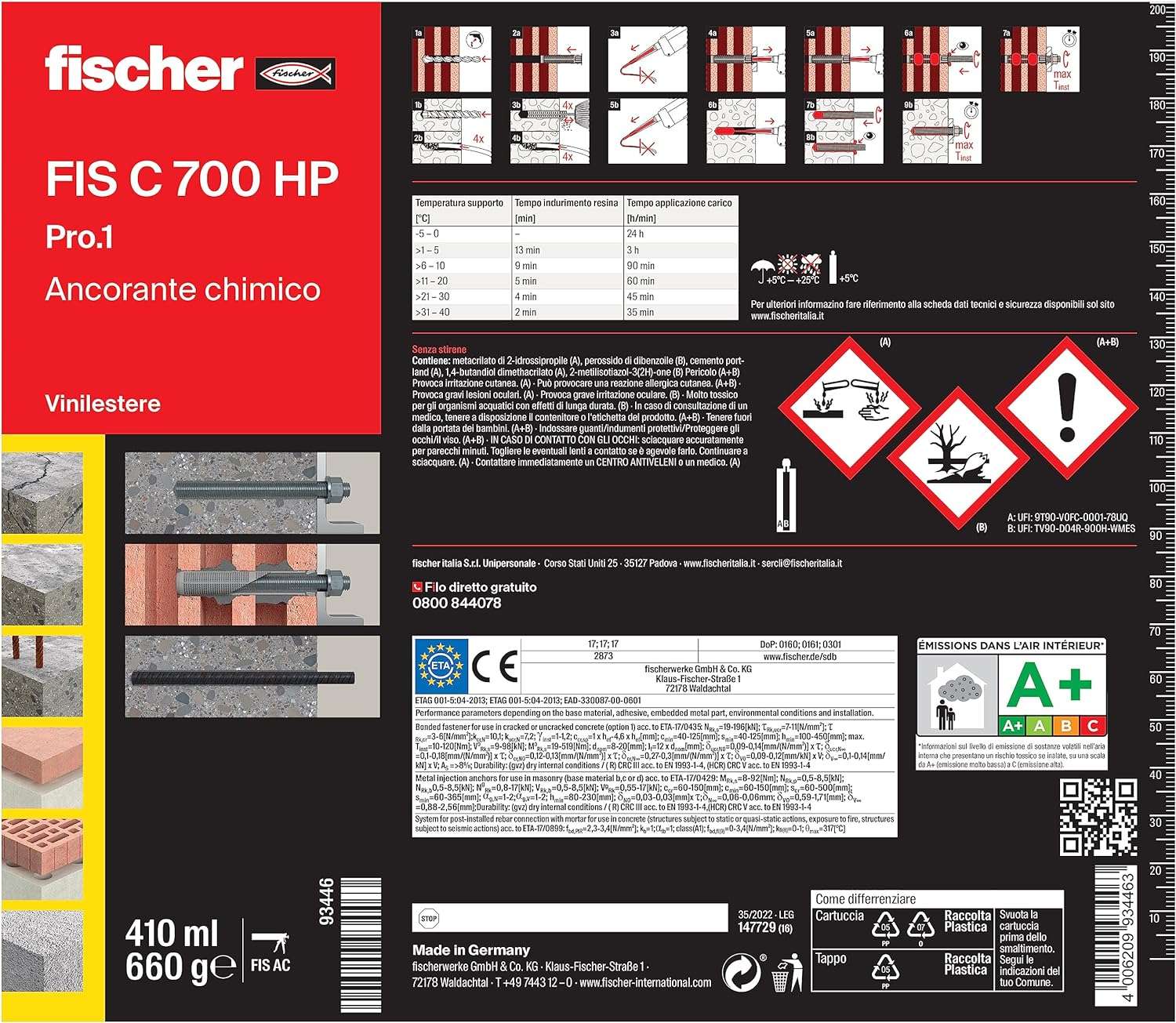 Ancorante chimico in vinilestere ibrido 410ml - FISCHER FISC700HP